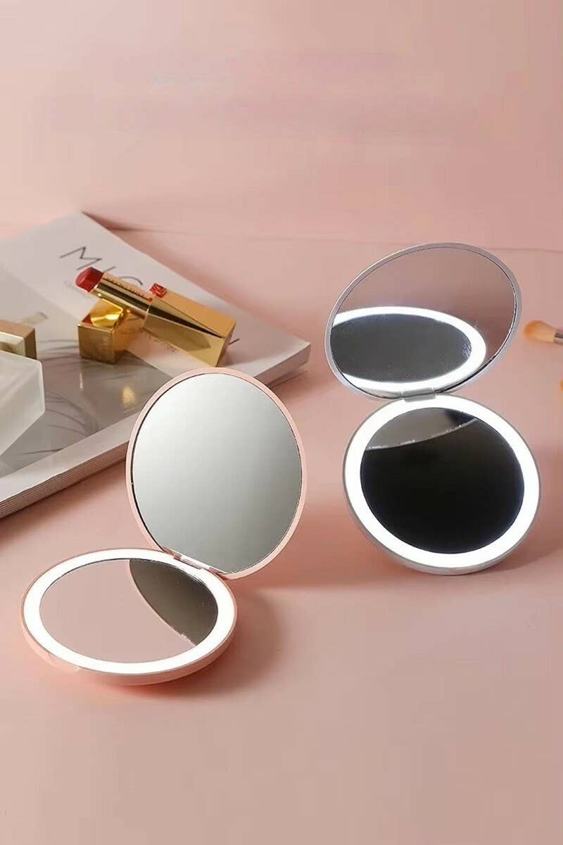 LED Double Sided Hand Mirror SI-29685 Zenana Consgt.: PINK-197057 / OS