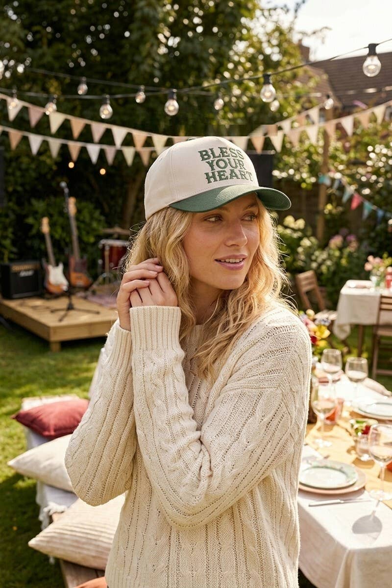 Bless Your Heart Two Tone Canvas Cotton Cap