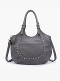 Kay Studded Hobo Bag – Crossbody Strap | M2679 : Charcoal