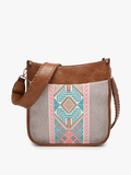 Chloe Tribal Crossbody w/ Guitar Strap | M1977TRB : Brown/Mint