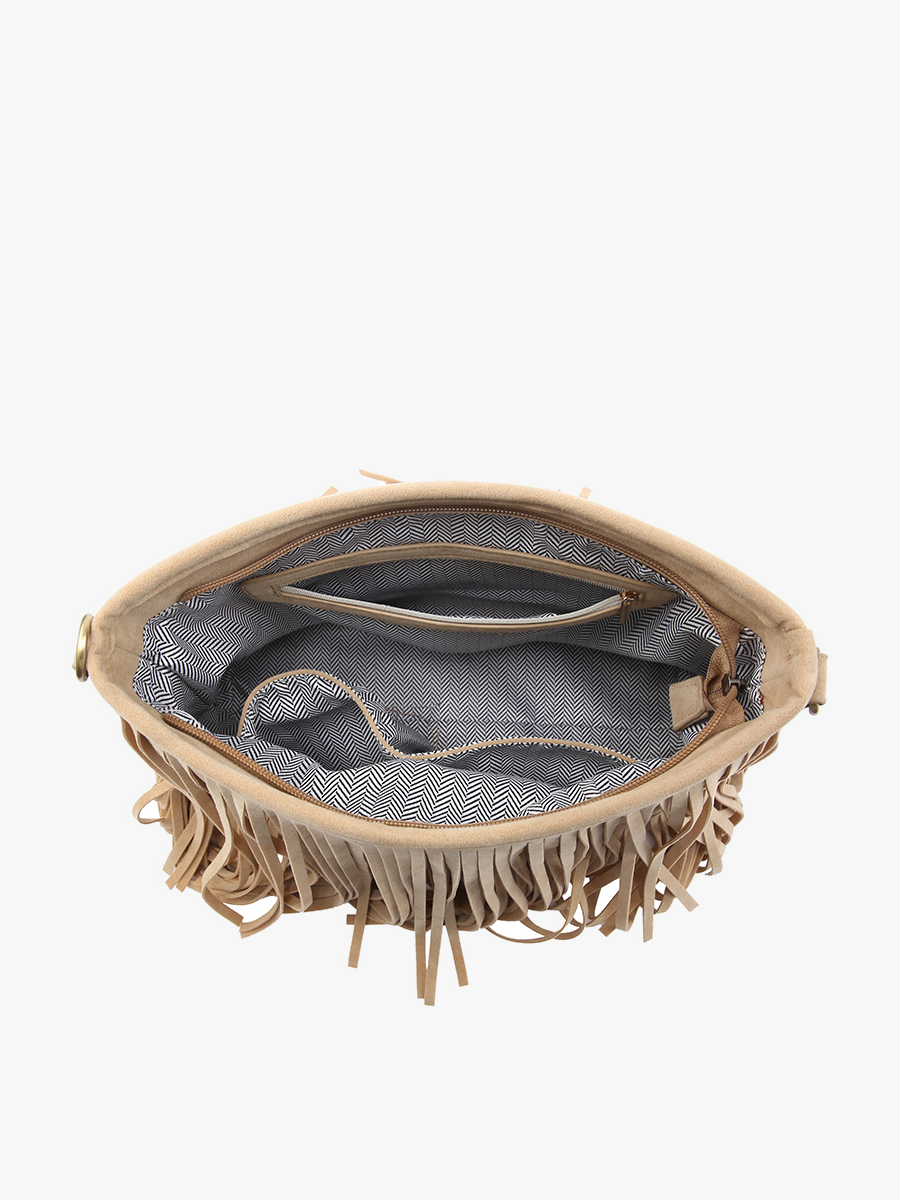 Sadie Suede Fringe Crossbody w/ Guitar Strap | M2045 : Brick