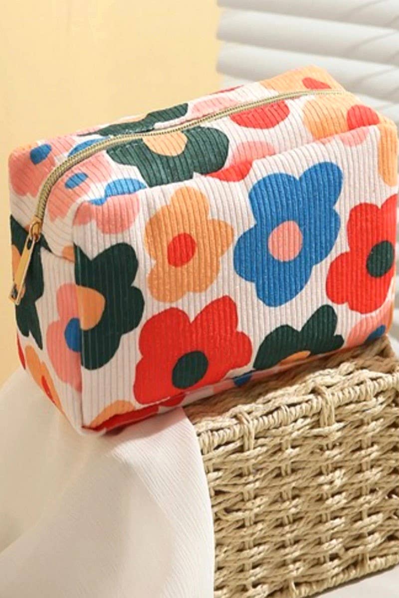 SI-26465 Pattern Design Travel Cosmetic Makeup Bag Zenana Consgt.: FLOWER-169438 / OS