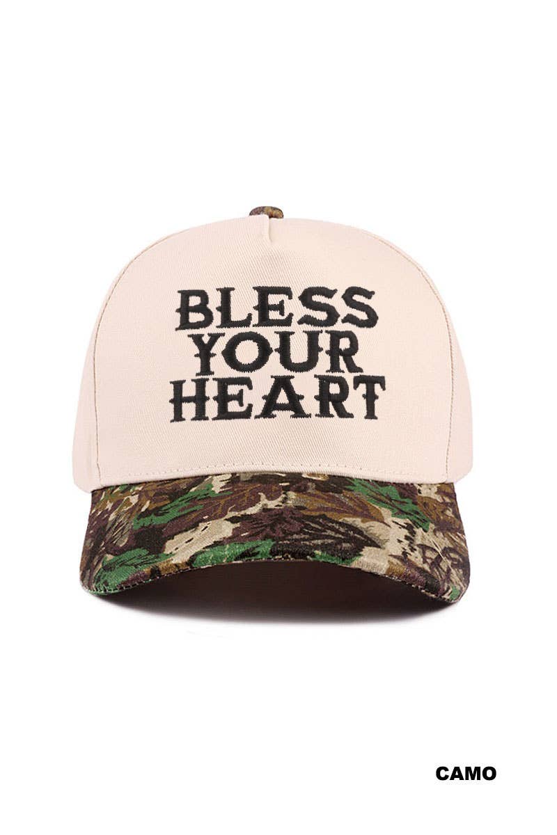 Bless Your Heart Two Tone Canvas Cotton Cap