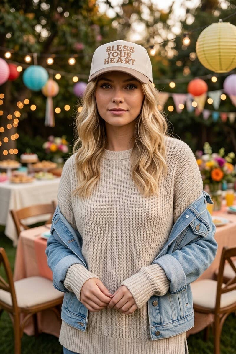 Bless Your Heart Two Tone Canvas Cotton Cap