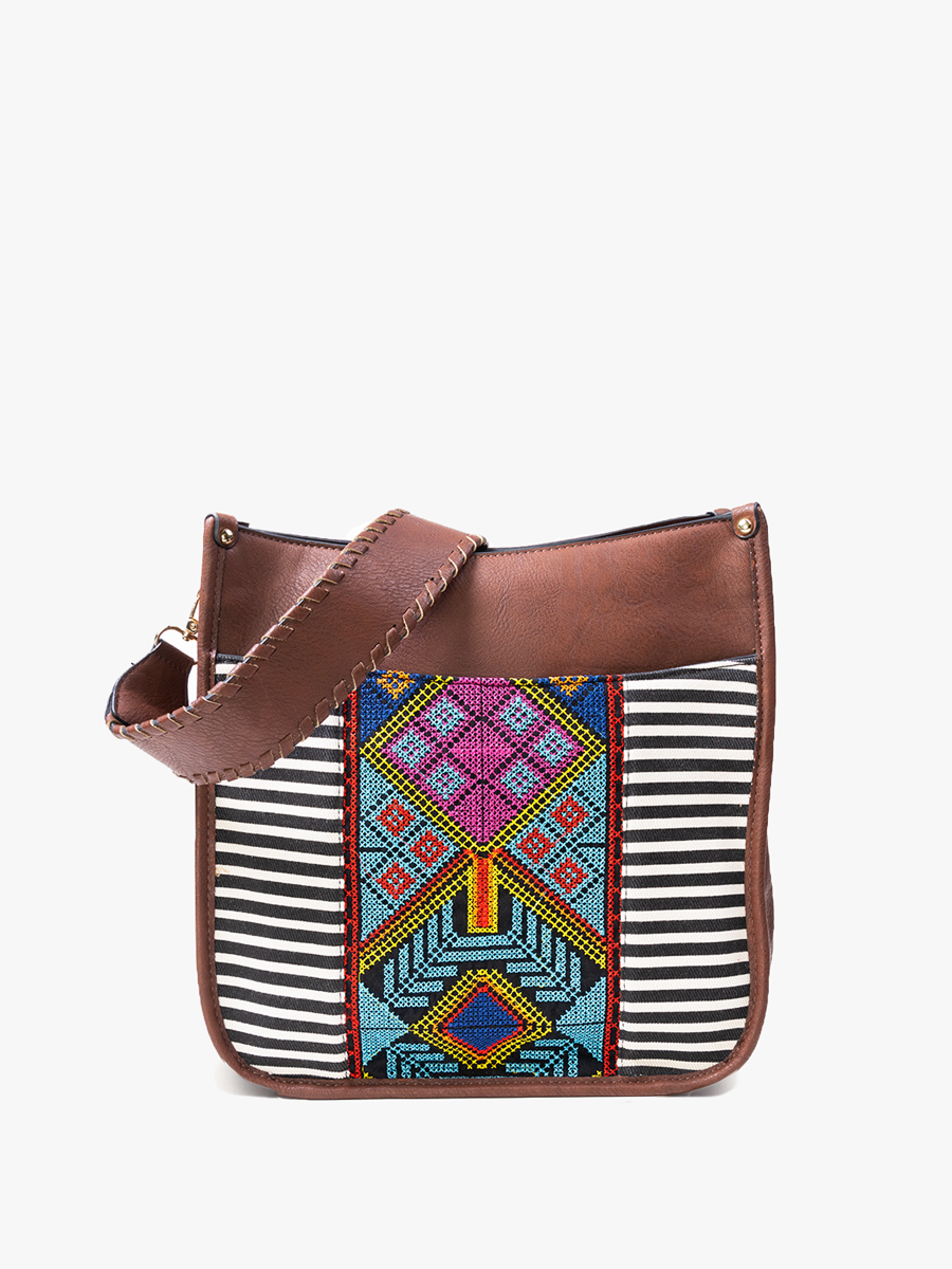 Chloe Tribal Crossbody w/ Guitar Strap | M1977TRB : Black
