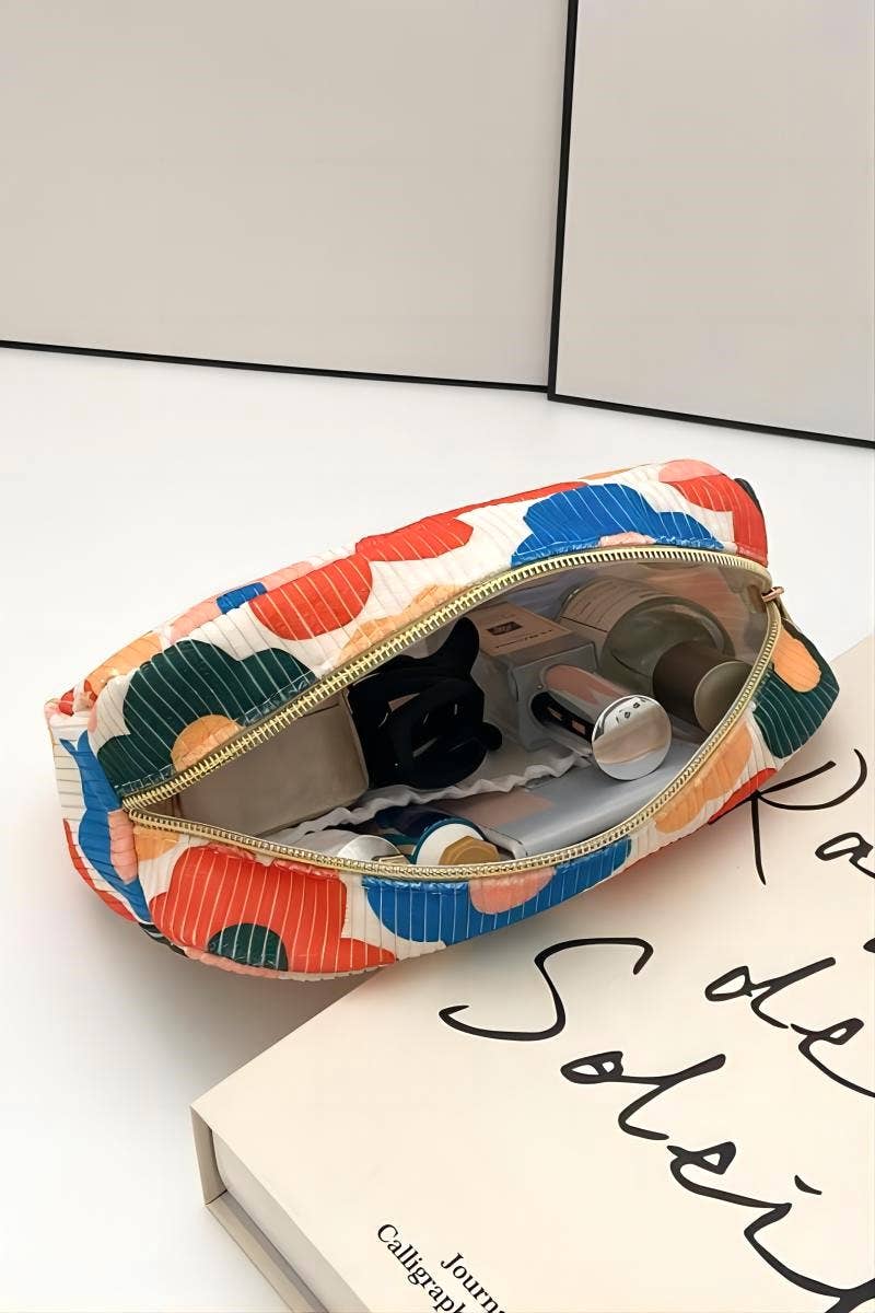 SI-26465 Pattern Design Travel Cosmetic Makeup Bag Zenana Consgt.: FLOWER-169438 / OS