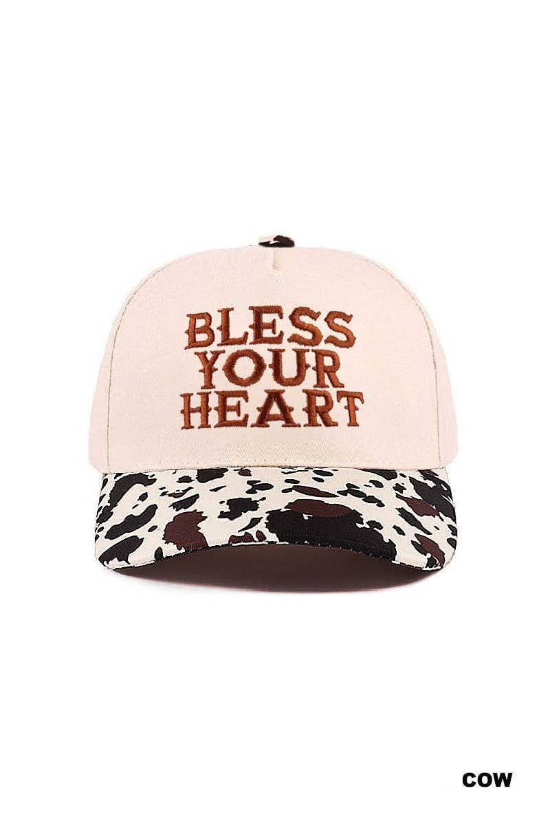0101 Bless Your Heart Two Tone Canvas Cotton Cap SI-28920 Zenana Consgt.: LEOPARD-190217 / OS