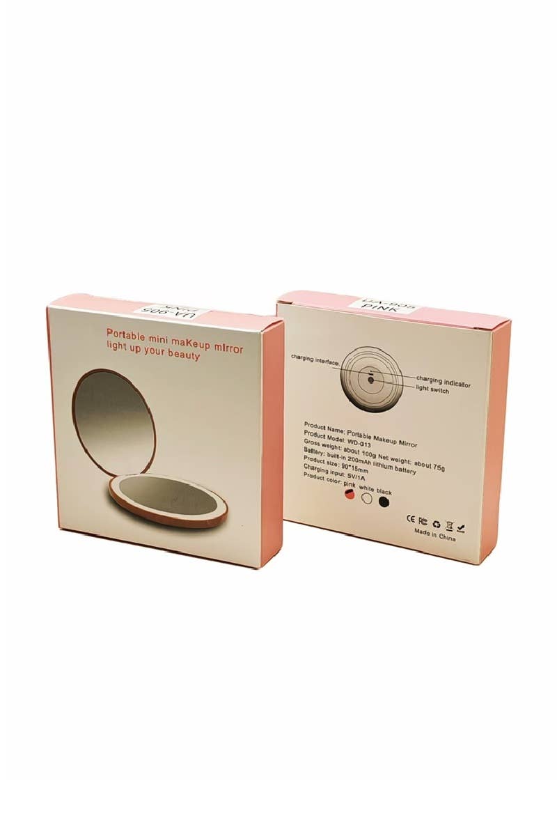 LED Double Sided Hand Mirror SI-29685 Zenana Consgt.: PINK-197057 / OS