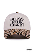 0101 Bless Your Heart Two Tone Canvas Cotton Cap SI-28920 Zenana Consgt.: LEOPARD-190217 / OS