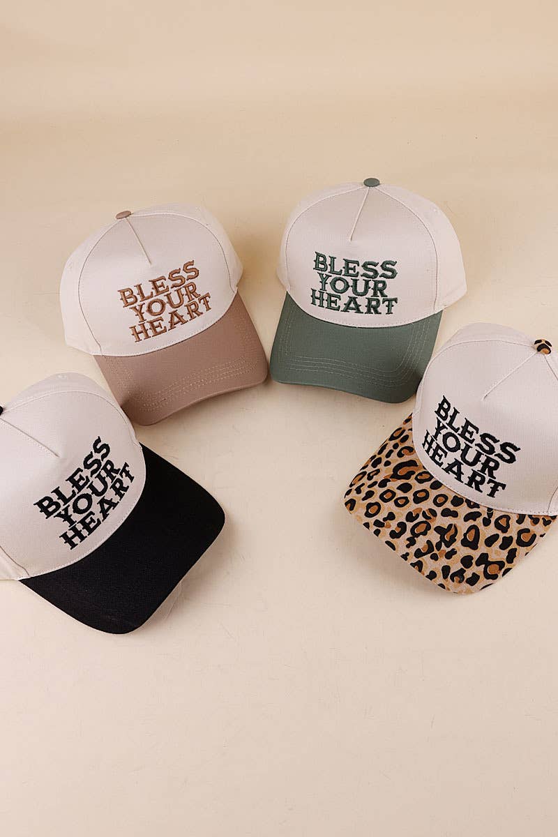 Bless Your Heart Two Tone Canvas Cotton Cap