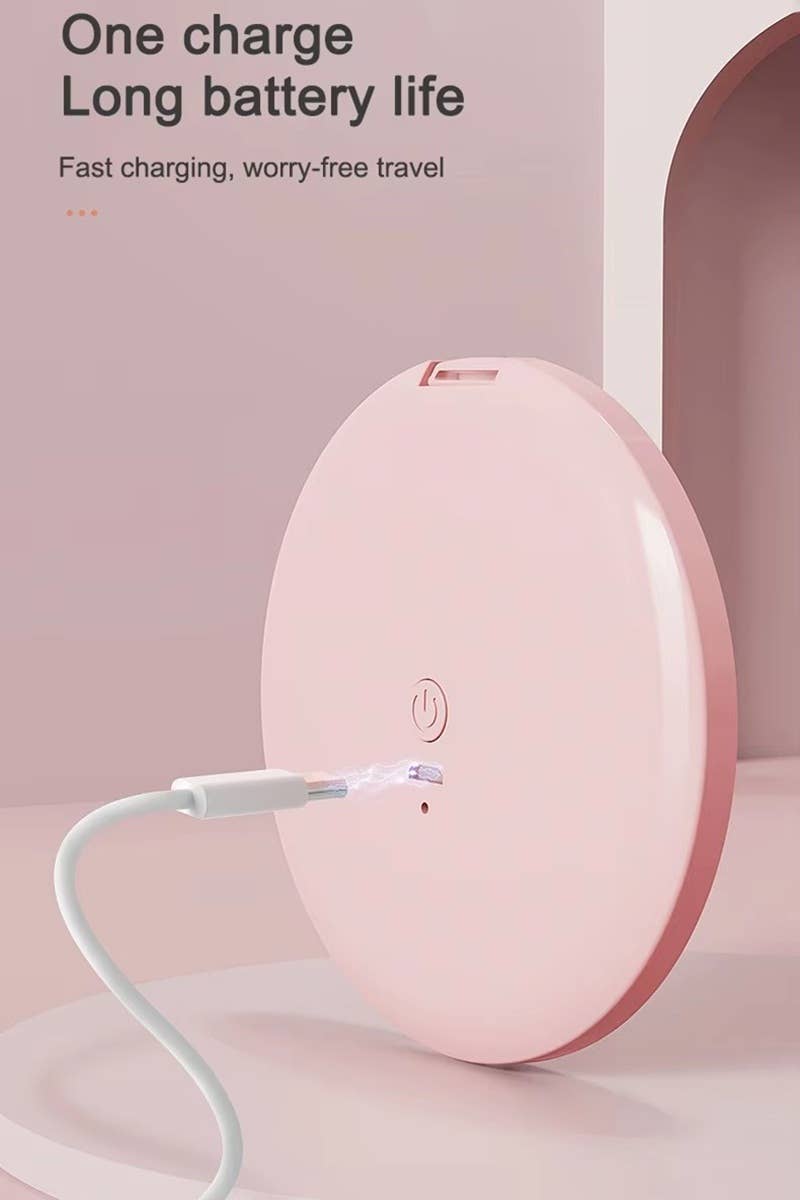 LED Double Sided Hand Mirror SI-29685 Zenana Consgt.: PINK-197057 / OS