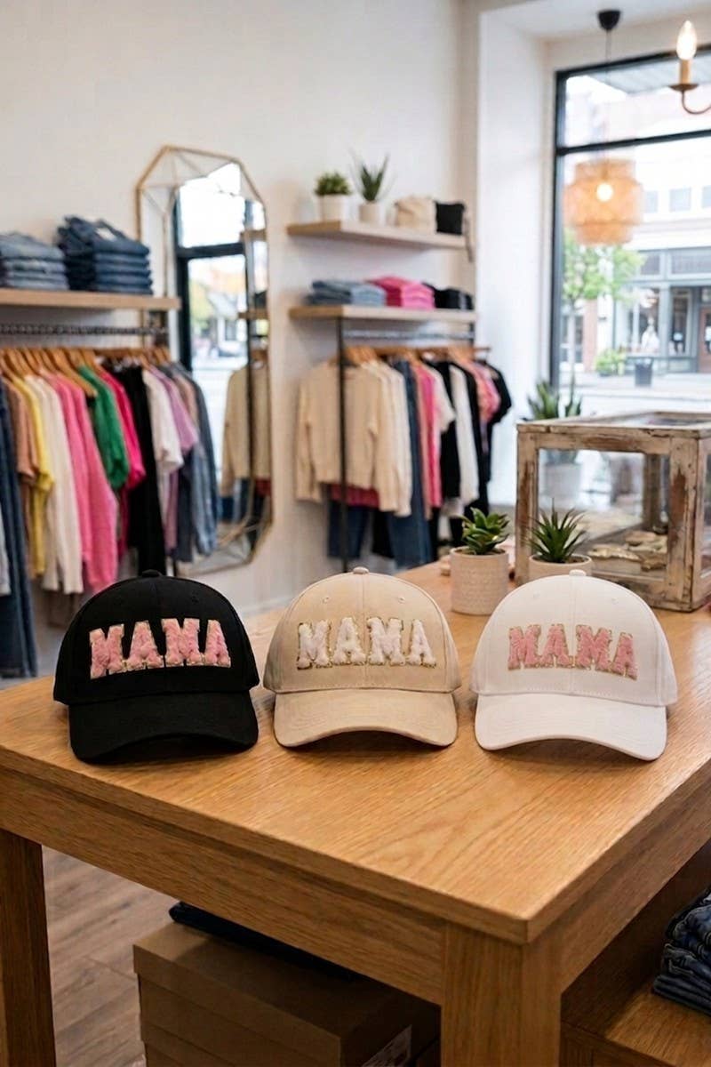 Mama Chenille Patch Cotton Baseball Cap Hat