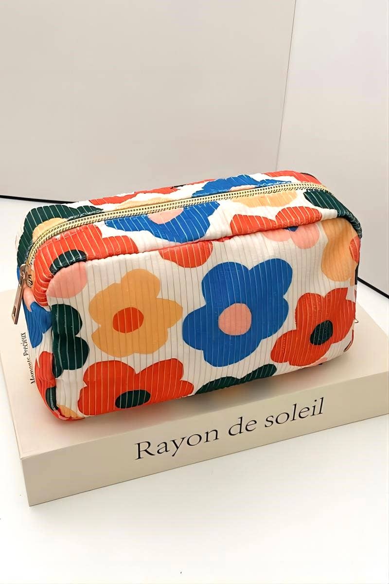 SI-26465 Pattern Design Travel Cosmetic Makeup Bag Zenana Consgt.: FLOWER-169438 / OS